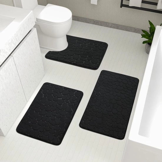 Matrice antiscivolo 60 x 90 cm per bagno con assorbimento superiore, lavabile in lavatrice, matrice per bagno con assorbimento microfibra blu
