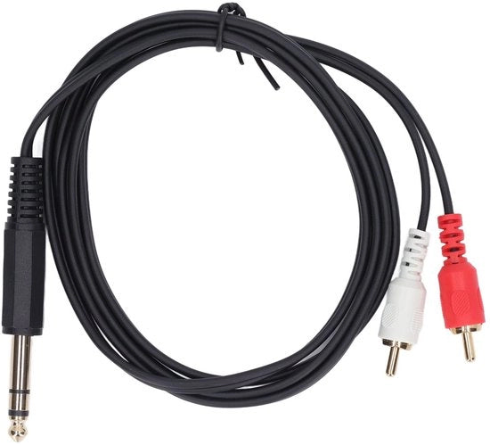Cavo audio stereo da 6,35 mm a 2 RCA - 1,5 m - Alta fedeltà sonora