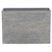 Vaso per piante in pietra grigia 50 x 70 x 29 cm Fioriera rettangolare per interni ed esterni