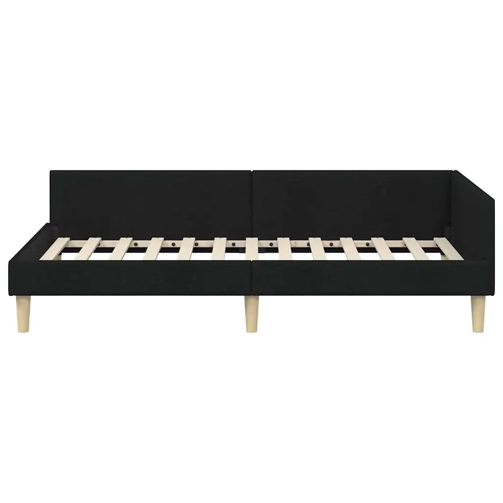Cornice del letto ad angolo Nero 80 x 200 cm Tessuto 42016103