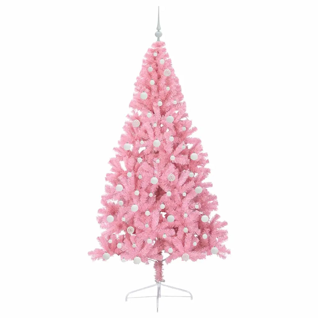 Albero di Natale artificiale con luci integrate Rosa 240 cm PVC