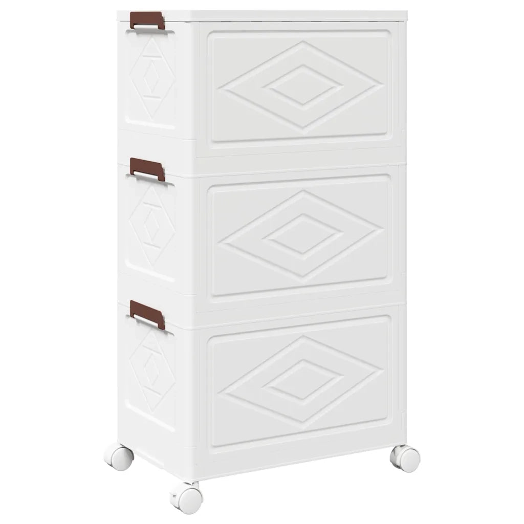 Scatola Portaoggetti con Ruote 3 Livelli 28 L 48,5x29,5x86 cm 4012369
