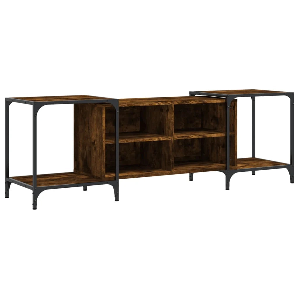 Mobile TV multimediale scaffale TV credenza mobile TV sala da pranzo soggiorno camera da letto rovere affumicato 153 x 37 x 50 cm legno ingegnerizzato marrone 02_0027346