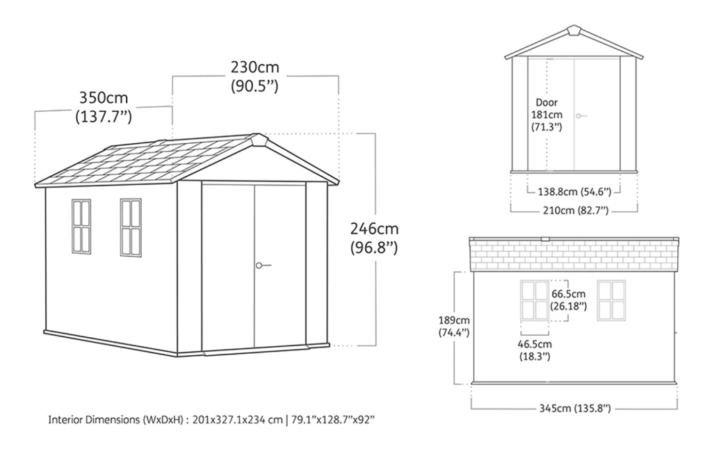 Casetta Box da Giardino 230x350x246 cm Keter Signature Apex 7511/1175 in Resina Effetto Legno Noce