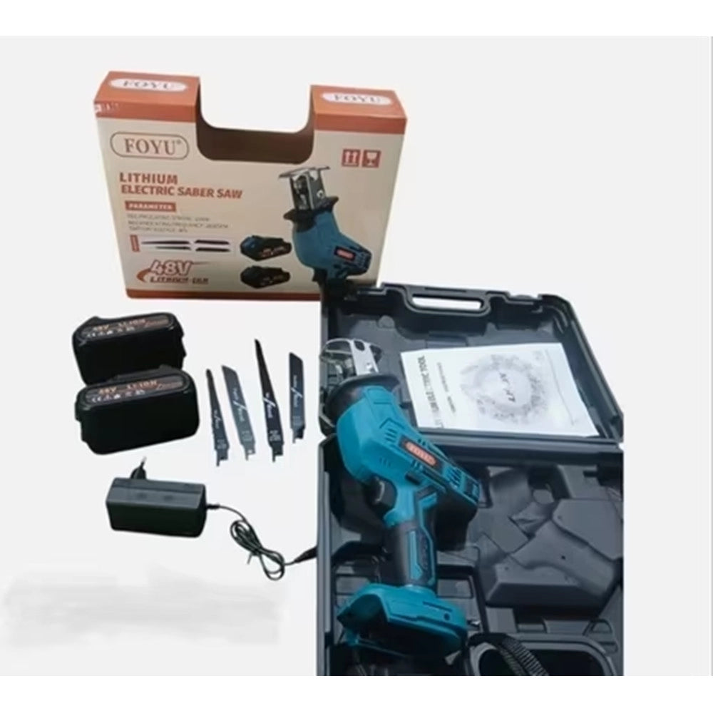 Trade Shop - Seghetto Sega A Gattuccio Elettrica Con Lame Intercambiabili 2 Batterie 48v Litio 2800spm -
