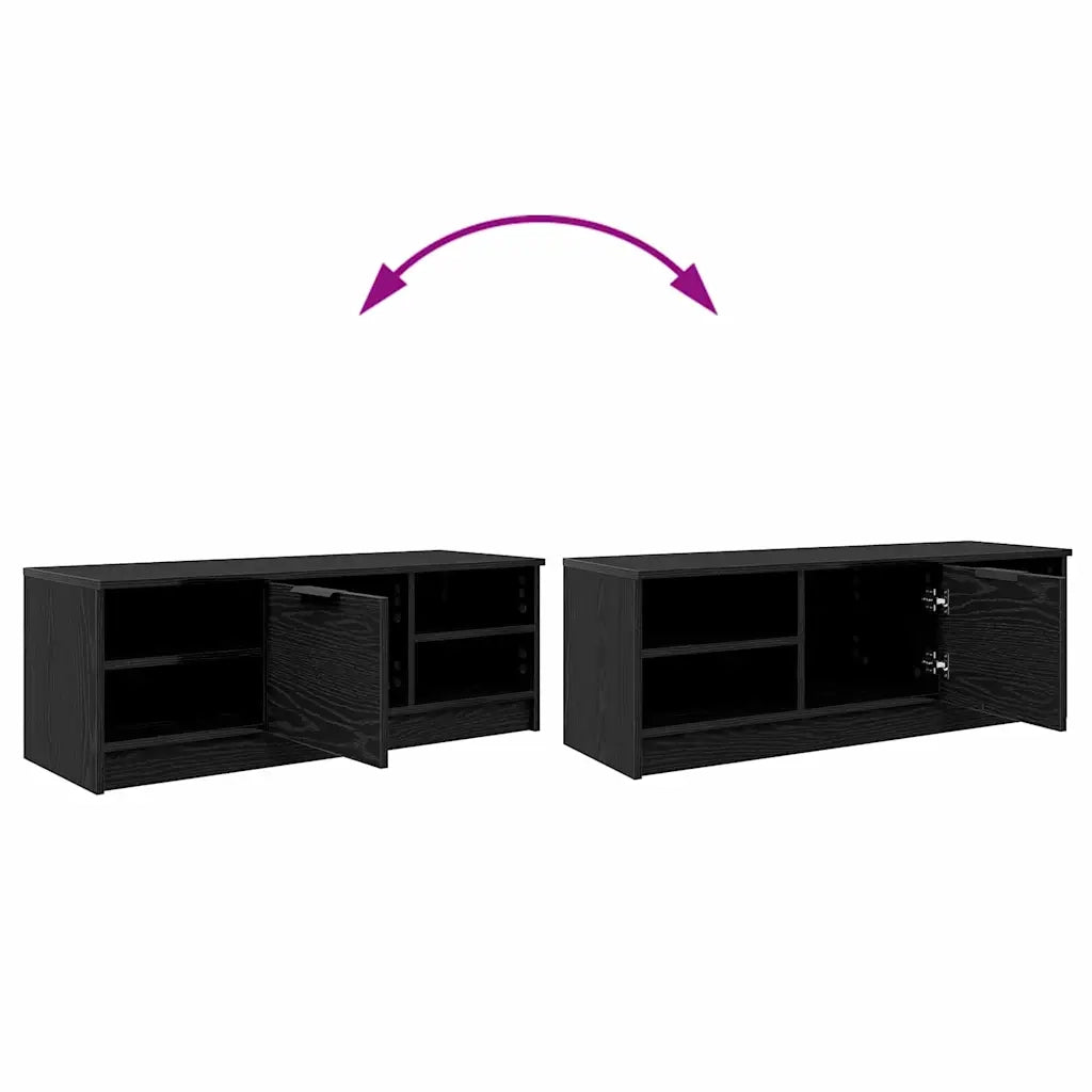 Mobile TV Rovere Nero 102 x 35 x 36,5 cm Legno multistrato 880766