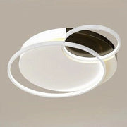 Trade Shop - Plafoniera Led 30 W 3 Cerchi Bianco Nero Lampadario Soffitto Luce Naturale 70791 -