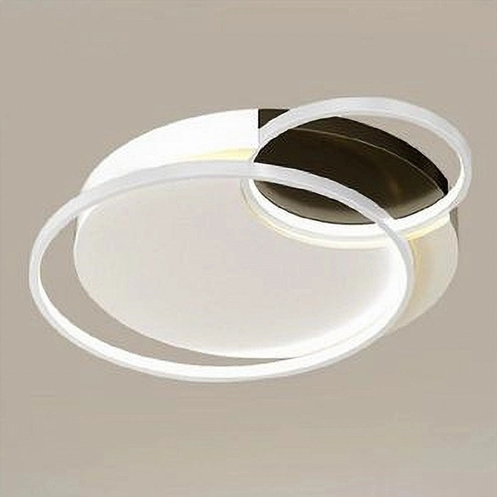 Trade Shop - Plafoniera Led 30 W 3 Cerchi Bianco Nero Lampadario Soffitto Luce Naturale 70791 -