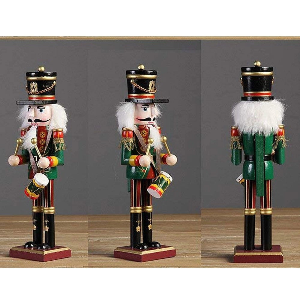 Trade Shop - 4 X Soldato Schiaccianoci Di Natale In Legno 30 Cm Decorazioni Natalizie 4 Pezzi -