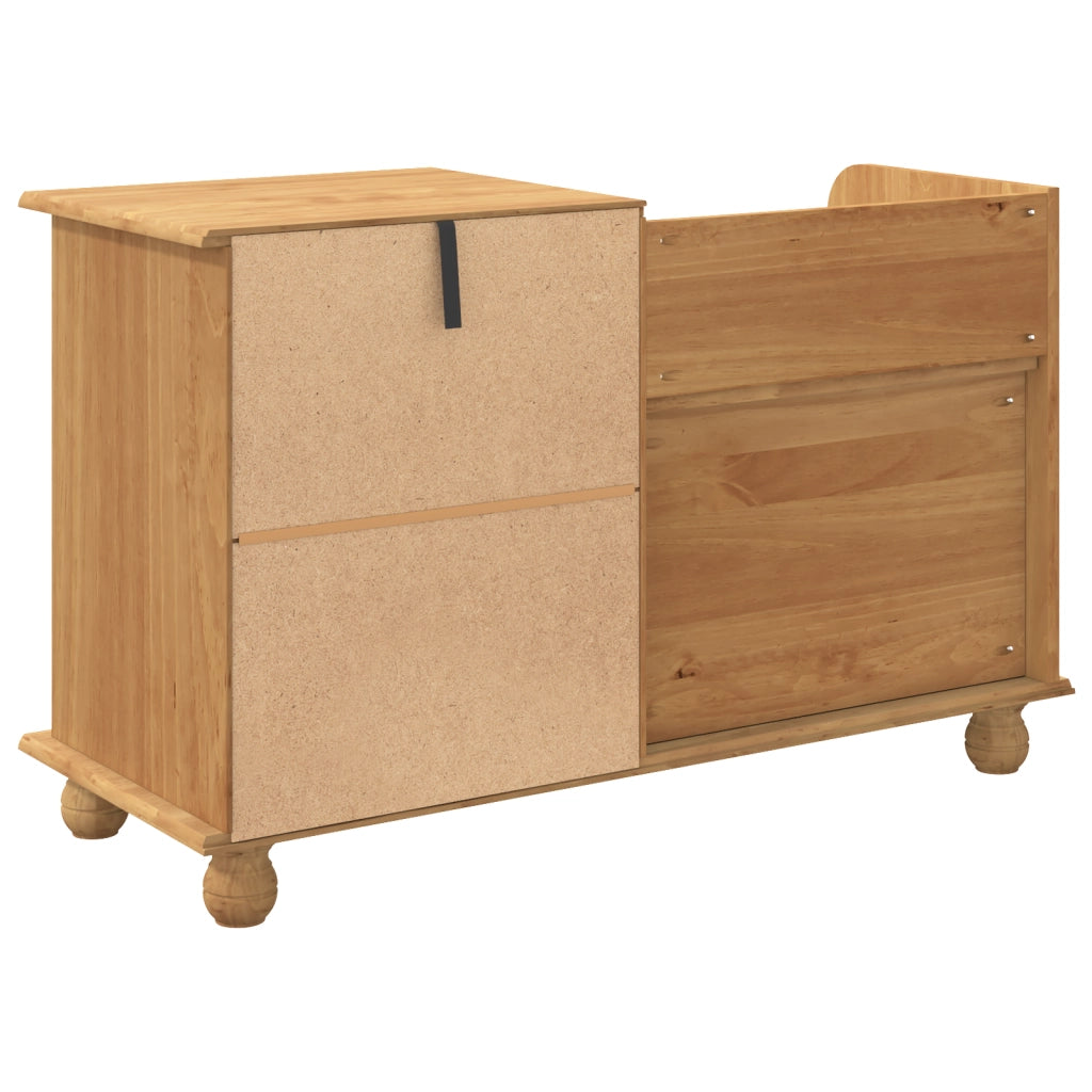 Panchina di Stoccaggio "ASKIM" Marrone 100x39x62 cm Legno Massello Pino