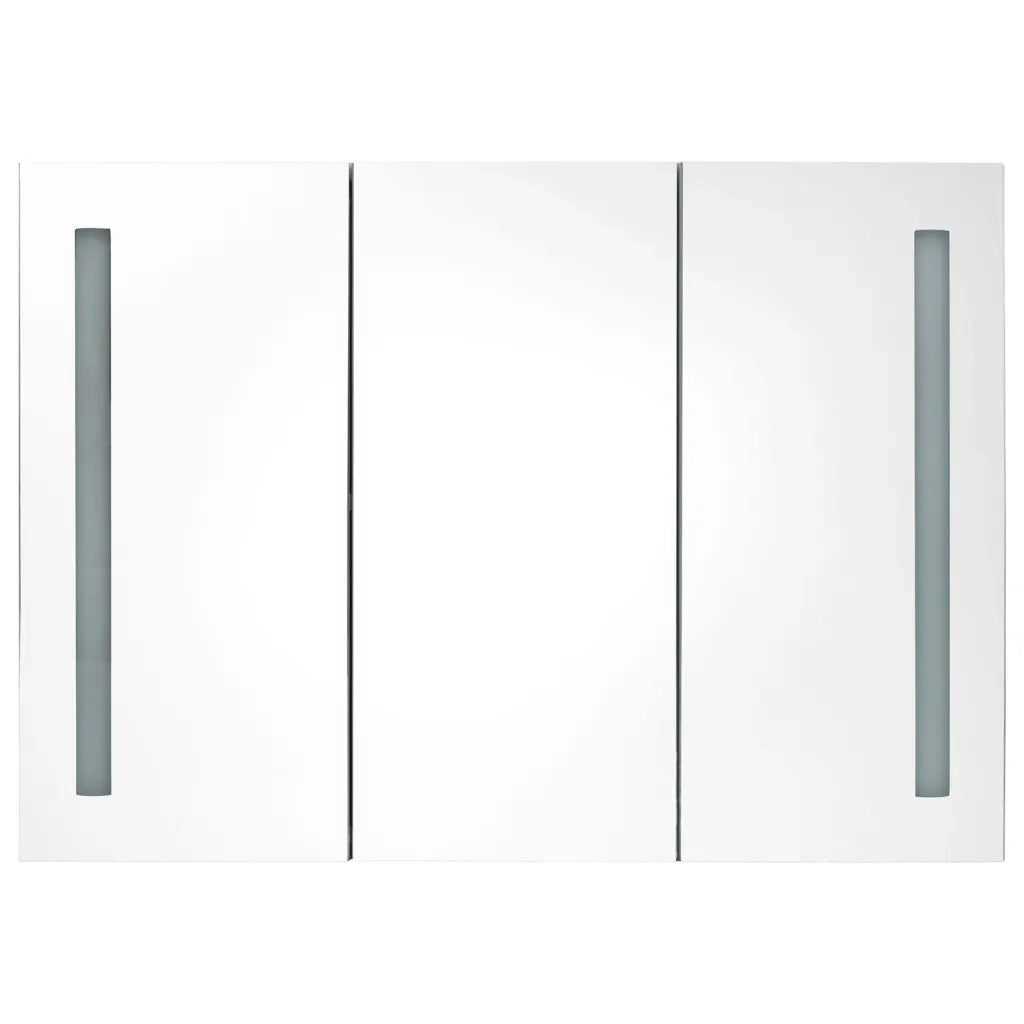 Armadietto Bagno con Specchio e LED Rovere 89x14x62 cm cod mxl 61482