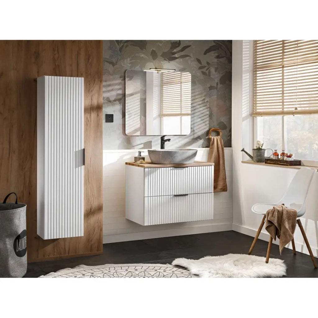 Lavabo da appoggio rettangolare 50,5x38,5 cm effetto pietra grigia con piletta click clack