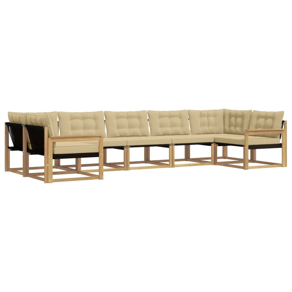 Set di divani da esterno con cuscino 7 pcs Bianco e Beige 3389039