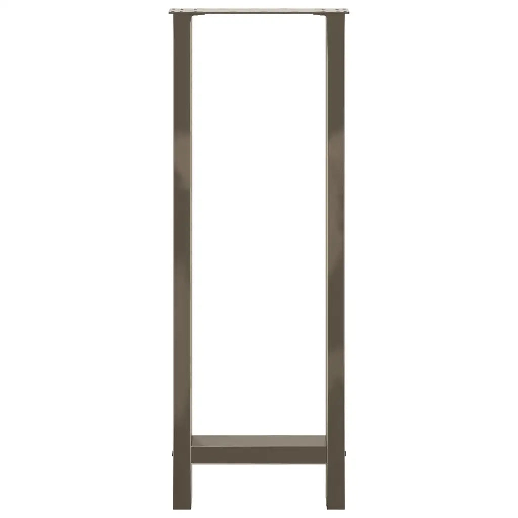 Gambe per tavolo da bar in acciaio naturale 2 pz 40x(110-111) cm in acciaio
