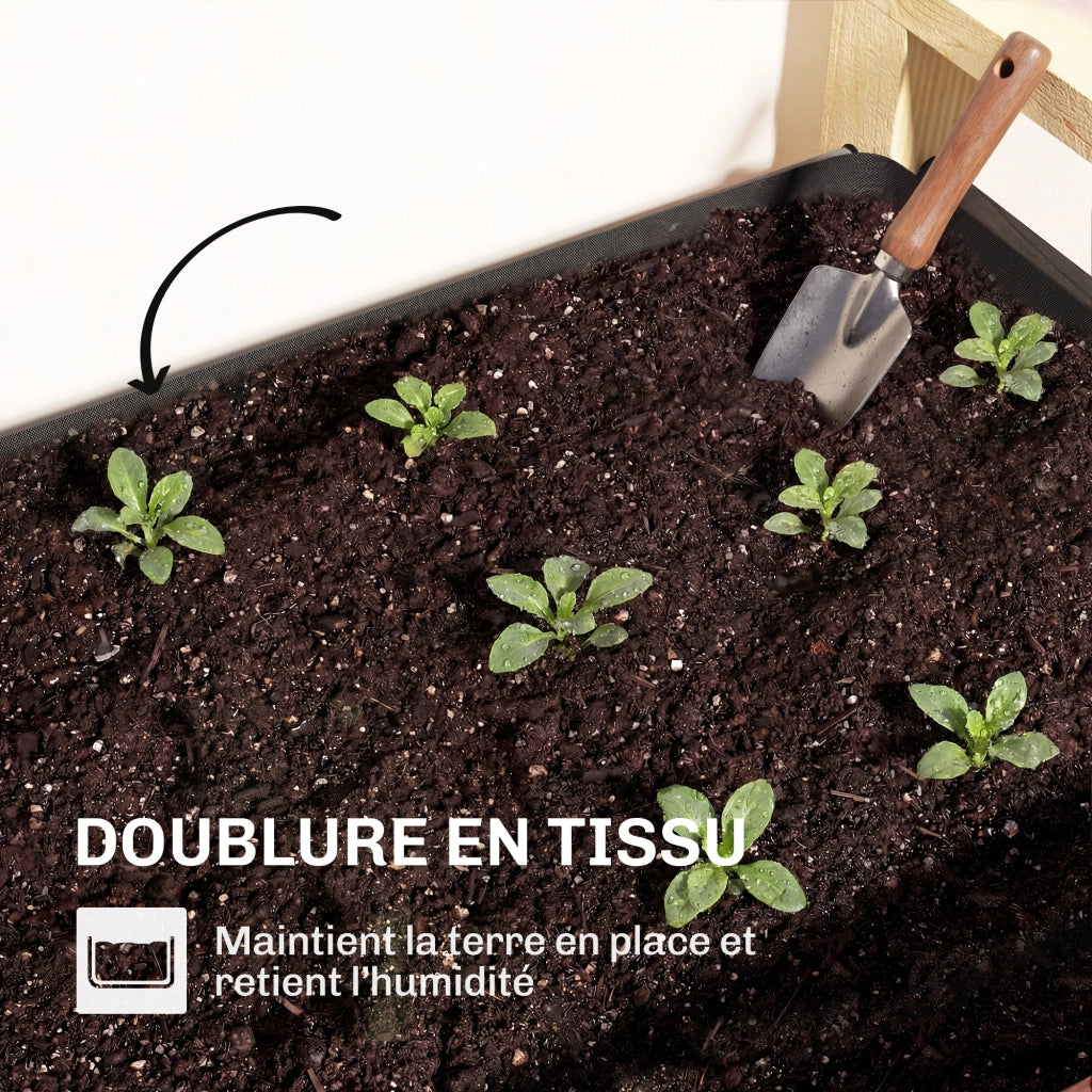 Letto da Giardino Rialzato con Telaio ¨C zephmum ¨C Grigio 98x37x90 cm