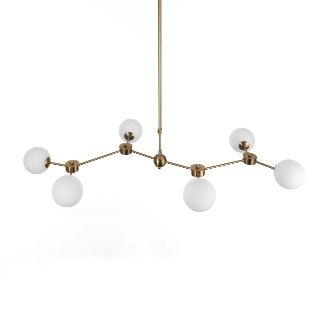 Lampadario in acciaio verniciato ottone  cm. 120 x 68  H.da 90 a 150