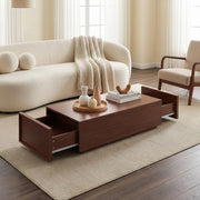 Tavolino Rettangolare Turur da Salotto con 2 Cassetti 104 x 50 x 40 cm - Effetto Noce [en.casa]