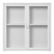 Vetrinetta Pensile Brisbane, Bianco, Metallo, 18x80x80 cm