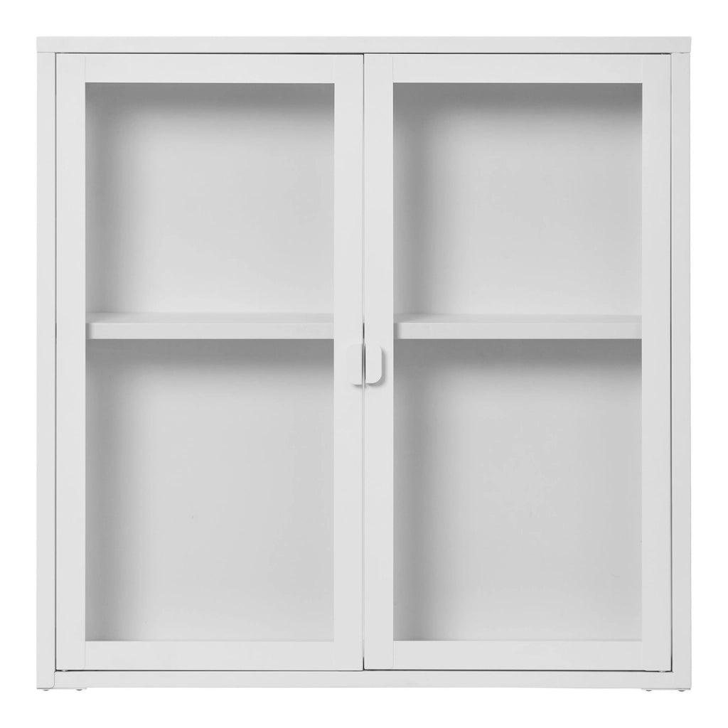Vetrinetta Pensile Brisbane, Bianco, Metallo, 18x80x80 cm