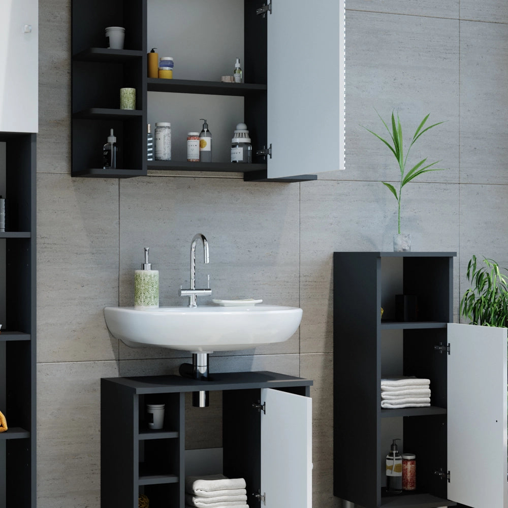 Vicco Set mobili bagno Antracite 3 parti