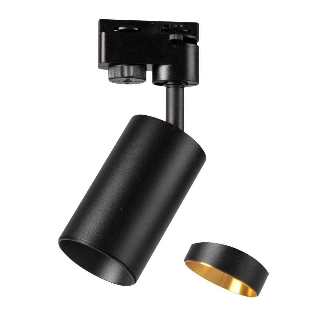 Kit binario in alluminio nero oro 3 faretti GU10 1m
