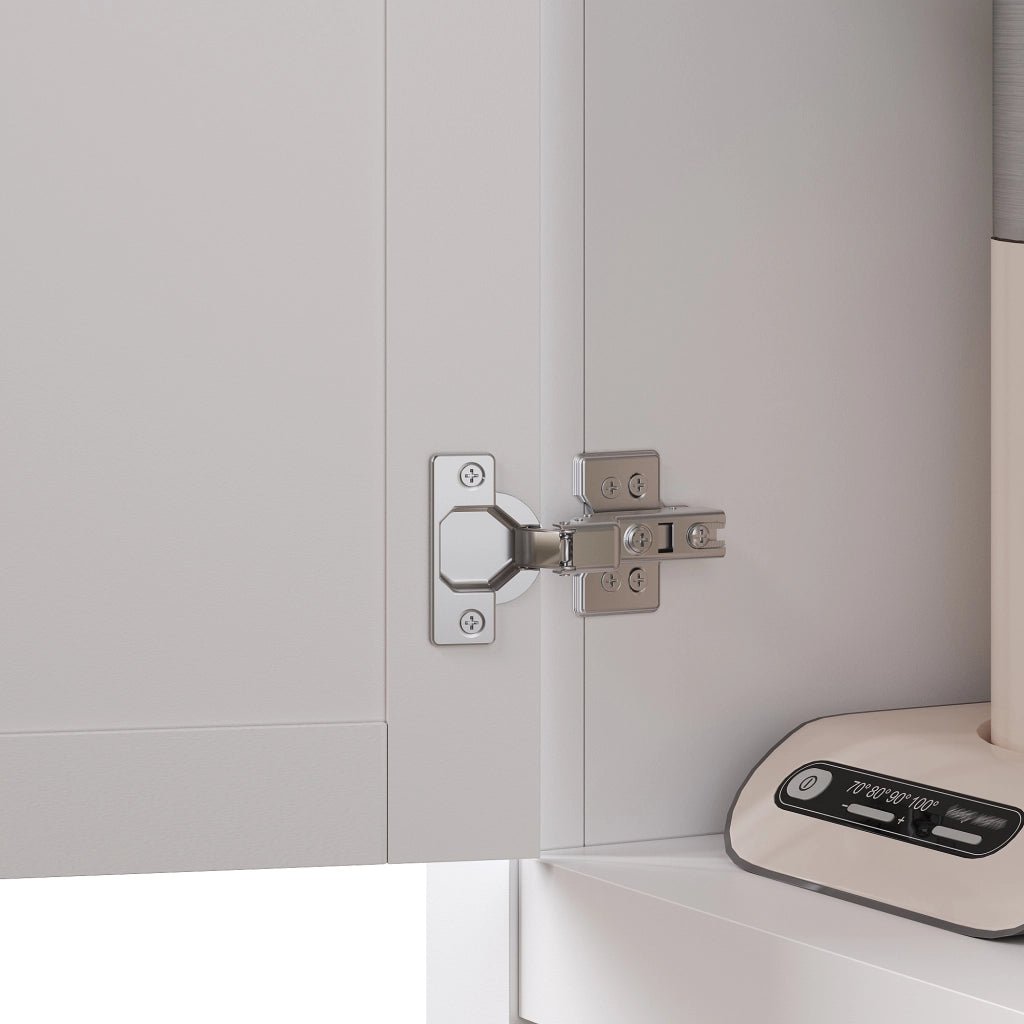 ARMADIO Cucina 104x40x180 cm MDF Bianco con LED e Ripiani Regolabili
