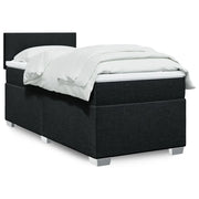vidaXL Giroletto a Molle con Materasso Nero 100x200 cm in Tessuto
