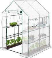 Hobbykas a vetro con 4 porte, 2 file, 2 m², HBD 190x140x140 cm, copertura trasparente.