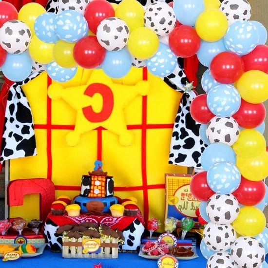 Kit di arco per decorazione con palloncini in lattice con disegno nuvola e cigno