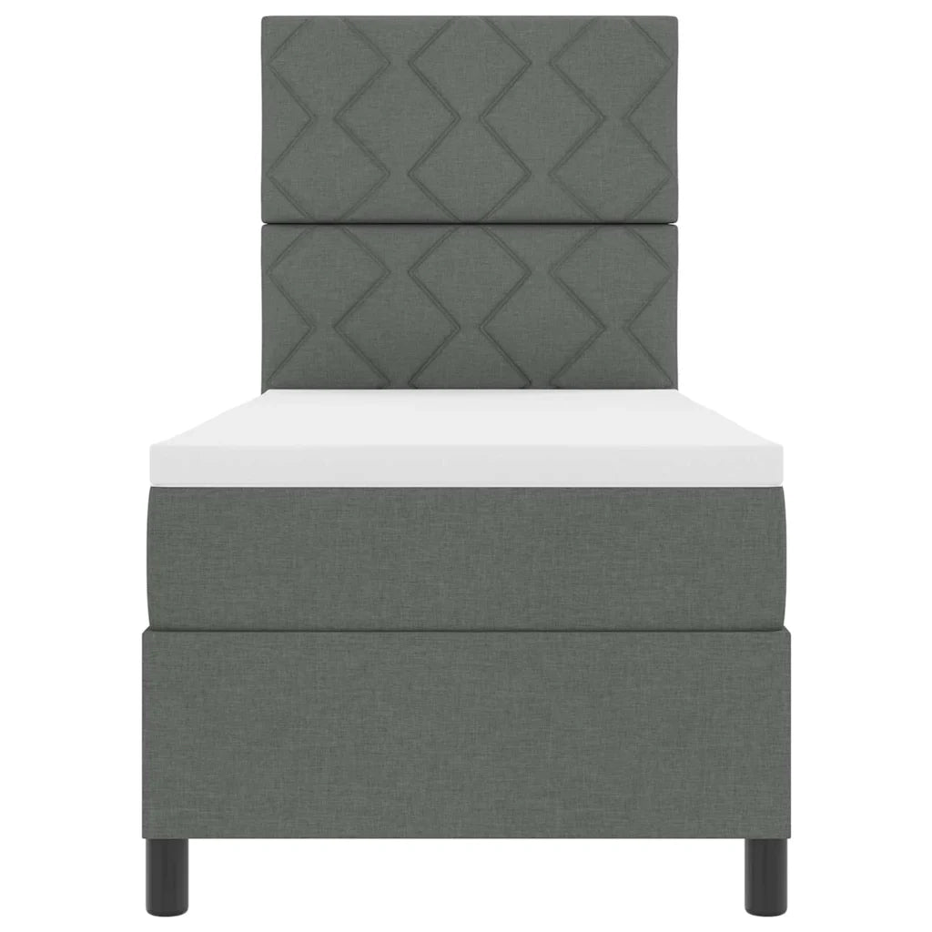 Letto a molle con materasso Grigio scuro 80 x 200 cm Tessuto 3342901