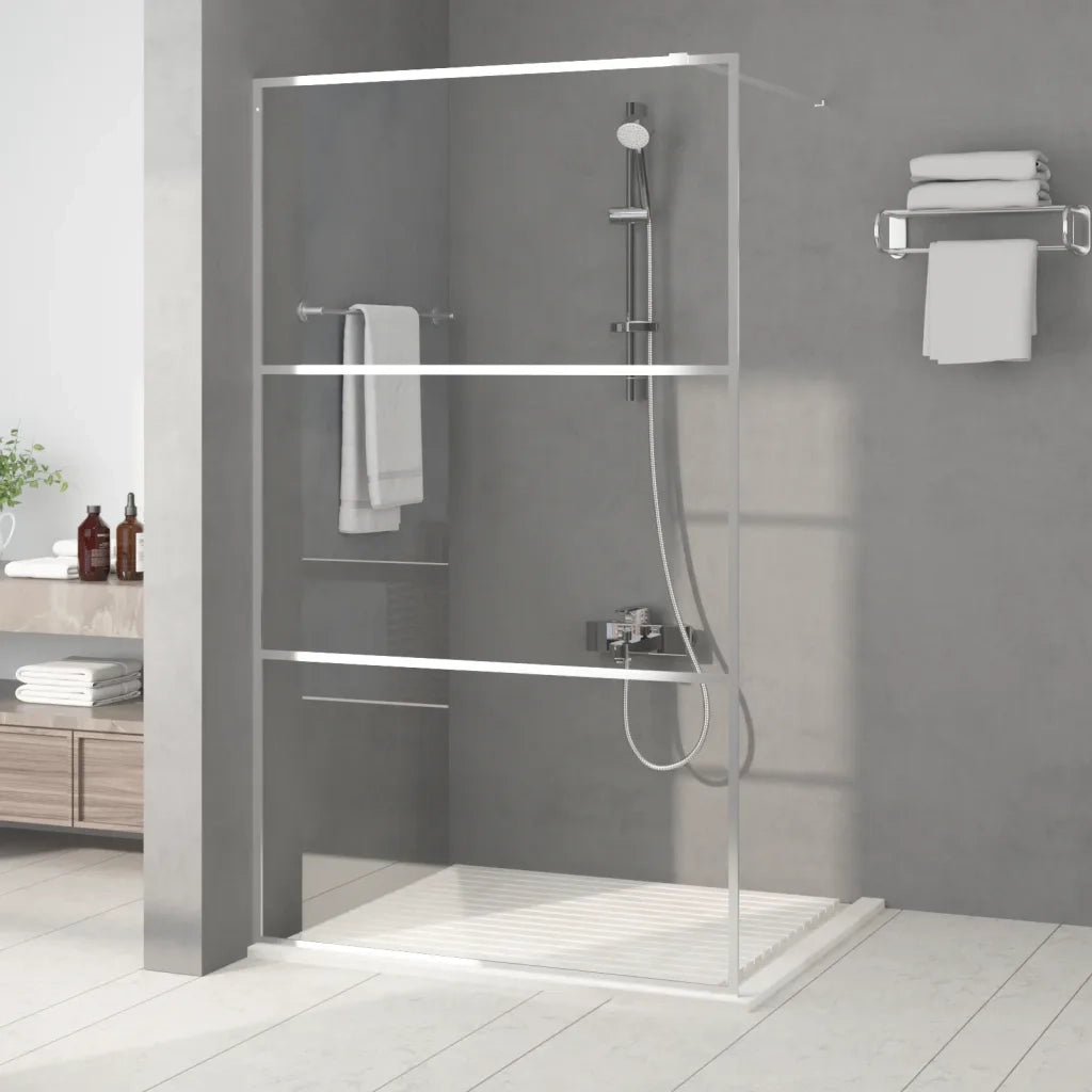 Parete Doccia Walk in Argento 115x195 cm Vetro Trasparente ESG 152118