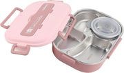 Lunchbox 4-grid in acciaio inossidabile Bento Box contenitore di conservazione alimentare per studenti e adulti (Rosso)