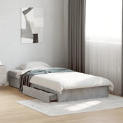 Giroletto Cassetti-Struttura Letto con contenitore Grigio Cemento 90x190 cm Legno Multistrato 450428