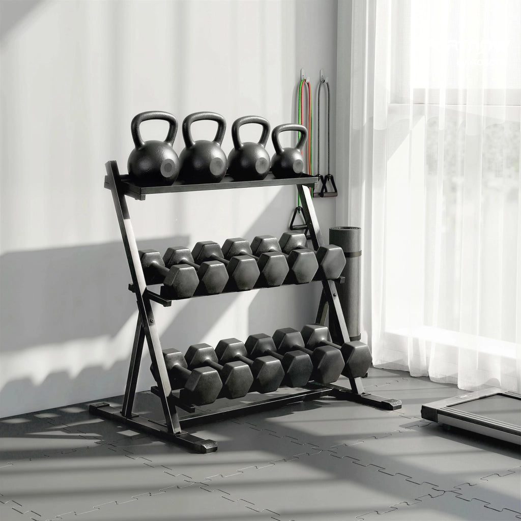 Supporto per Manubri Regolabile a 3 Livelli ¨C Xylo ¨C Max 200kg Antiscivolo
