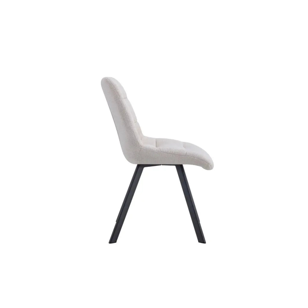 Set di 2 sedie VELMA – Tessuto beige – Gambe in metallo – Design elegante – Seduta confortevole e moderna