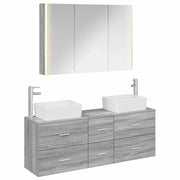 Set di mobili per il bagno 4 pcs Sonoma grigio 3406868