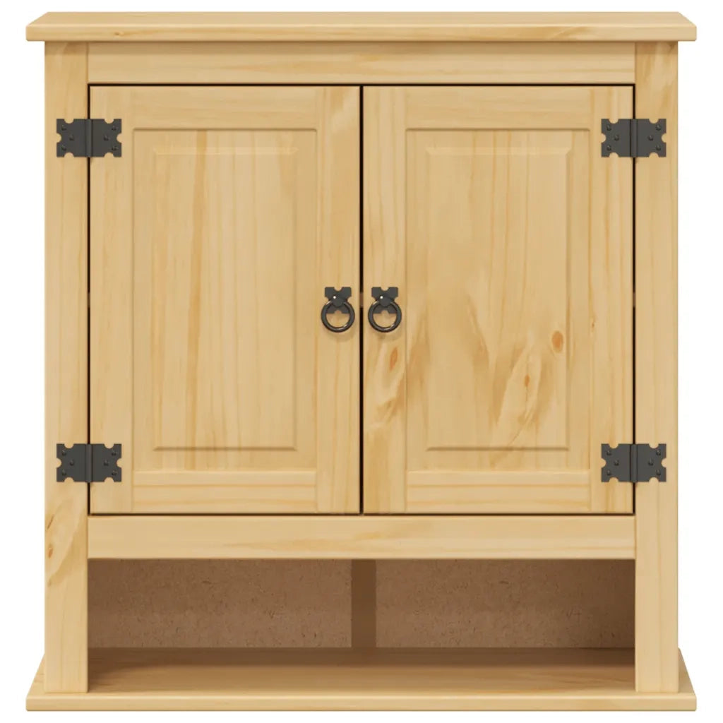 Mobile Bagno | Armadio da bagno a Parete Corona 70x33x71,5cm Legno Massello Pino