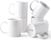 Set di caffè in ceramica da 350 ml, tazze con manico grande per uomo/donna, set leggero di caffè (6 pezzi) per latte/cappuccino/cacao/milch, GCM021WT