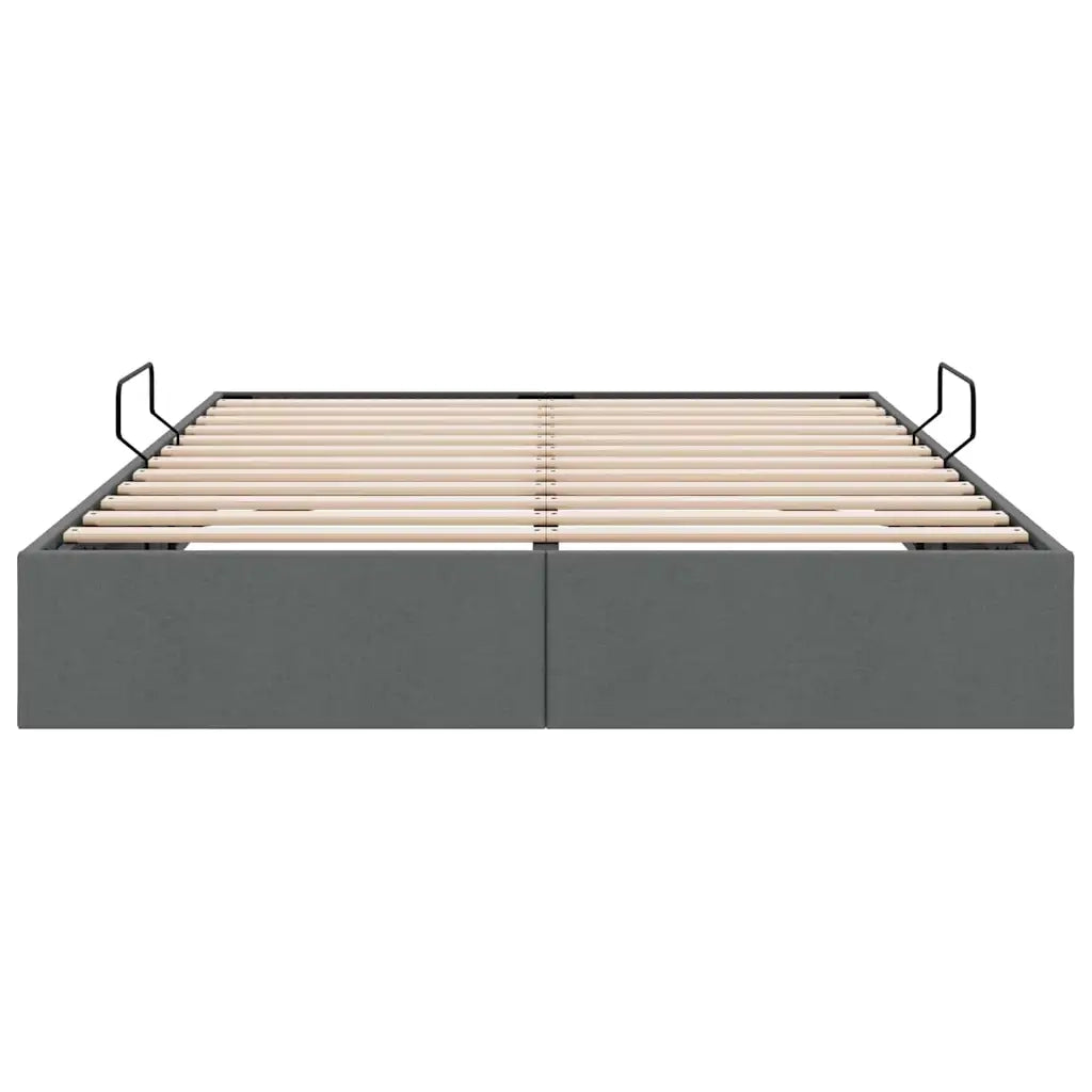 Letto con Contenitore Grigio Scuro 153 x 203 cm Tessuto 3370059