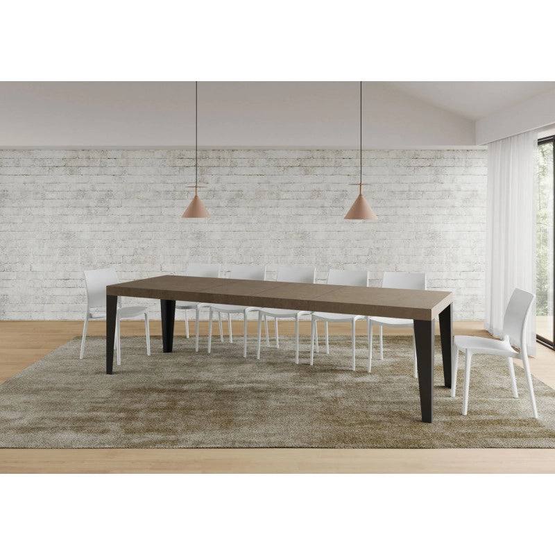 Tavolo allungabile 200/460x90 cm Flame Premium telaio Antracite - Tortora