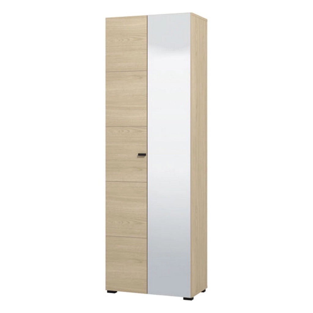 Armadio Camera da Letto Azzano, Guardaroba 2 Ante Appendiabiti, 64x194h cm Marrone Rovere