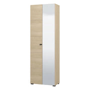 Armadio Camera da Letto Azzano, Guardaroba 2 Ante Appendiabiti, 64x194h cm Marrone Rovere