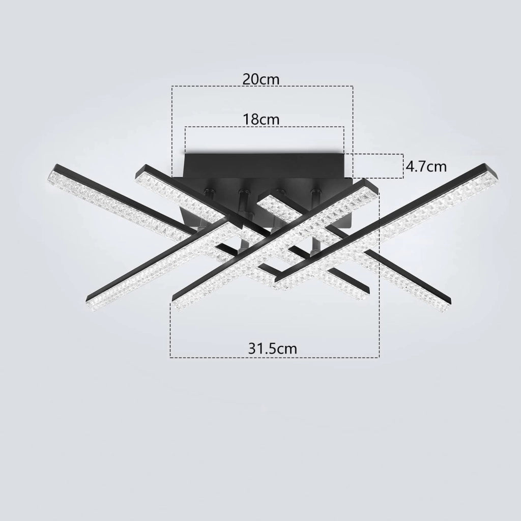 ZMH Lampada da soffitto plafoniera LED cristallo telecomando per soggiorno