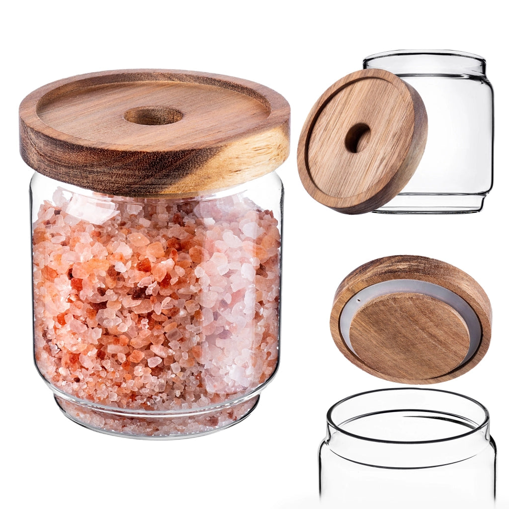 Contenitore per alimenti in vetro KADAX per spezie ed erbe aromatiche con coperchio, barattolo da 450 ml