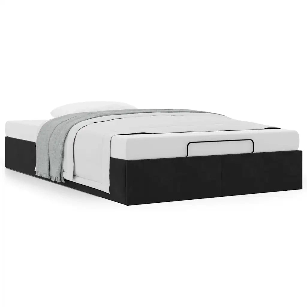 Struttura Letto Pouf Senza Materasso Nero 120x200 cm Velluto 3310957