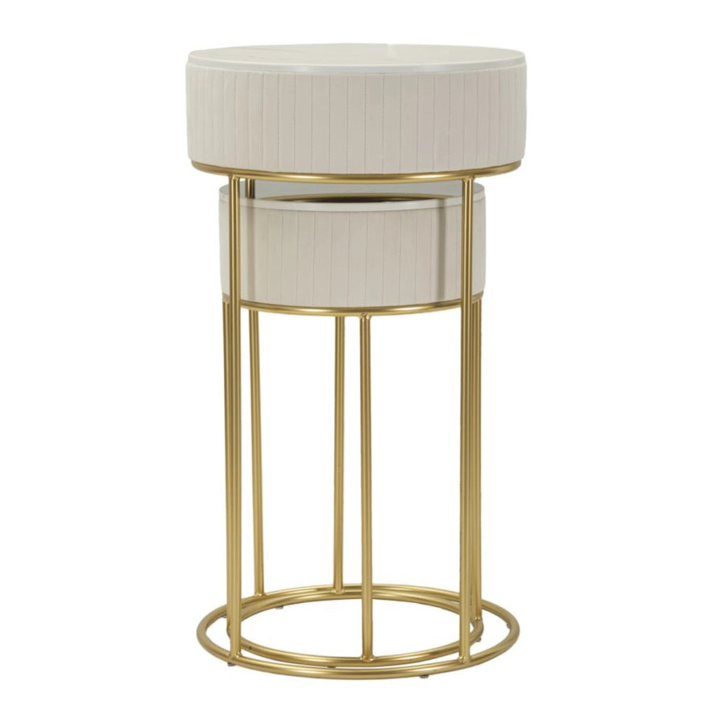 Set di Tavolini VKH772, Beige, Legno, 50x50x90 cm