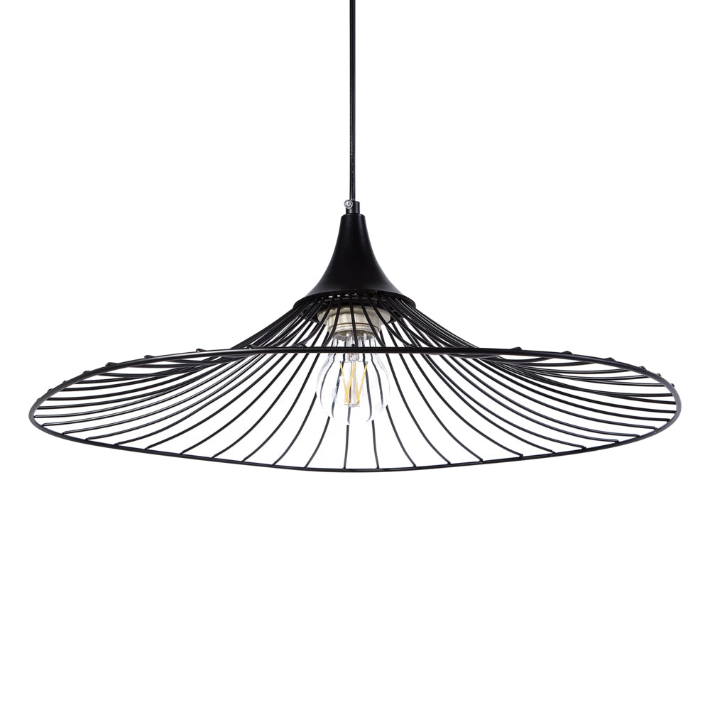 Lampada Color Nero con Paralume metallo in Filo Design Industriale