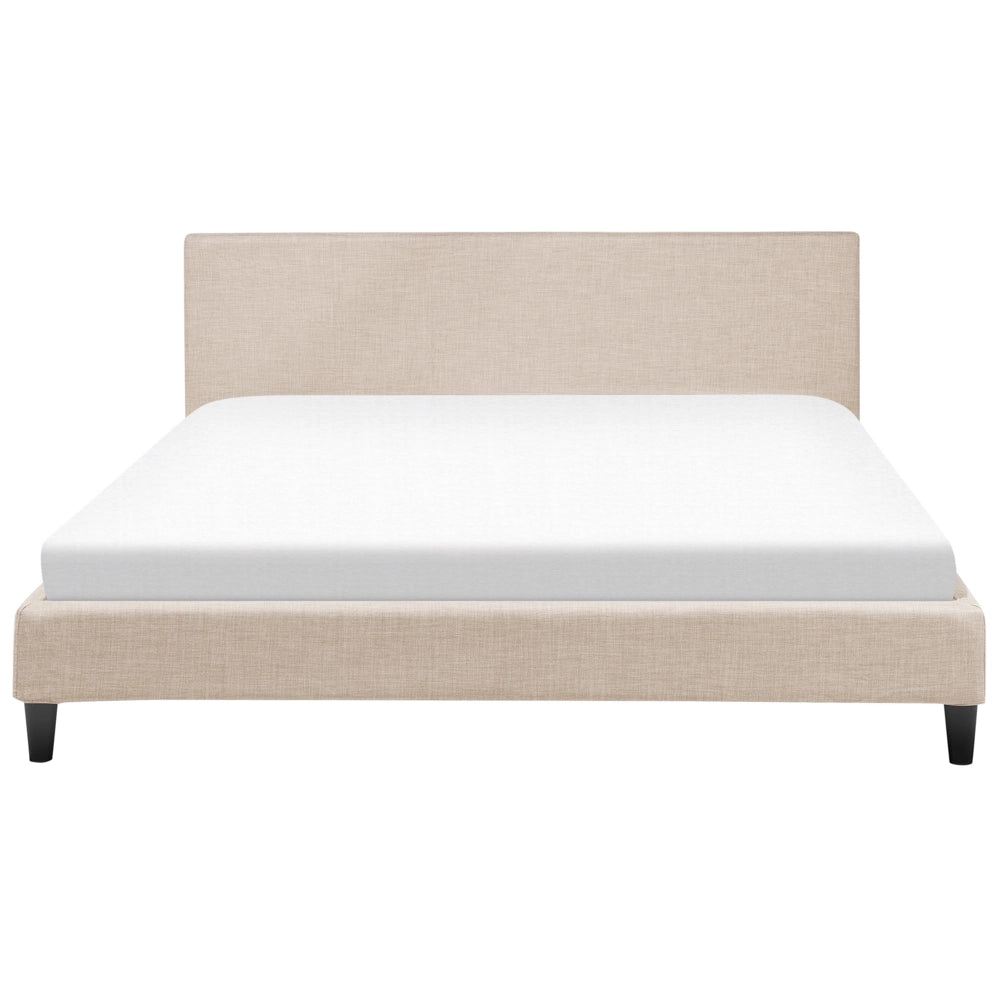 Letto 180 x 200 cm con rete a doghe in tessuto beige contemporanea