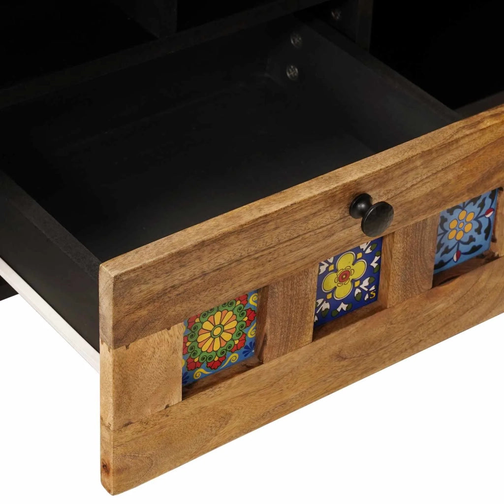 Mobile TV Naturale 100 x 33 x 46 cm Legno di mango massello
