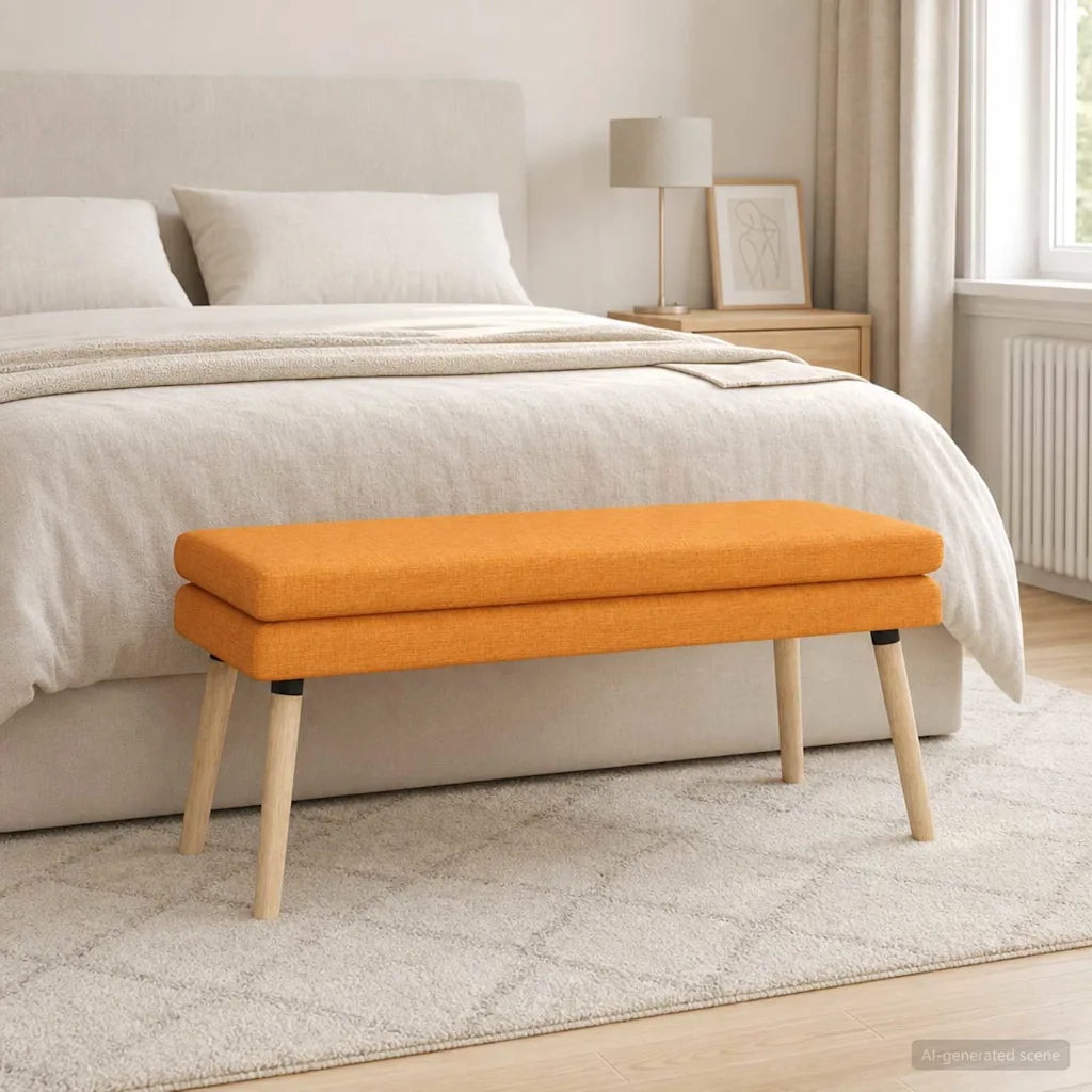 Panchina a doppio strato Giallo Scuro 110 x 40 x 47 cm Tessuto 42038454